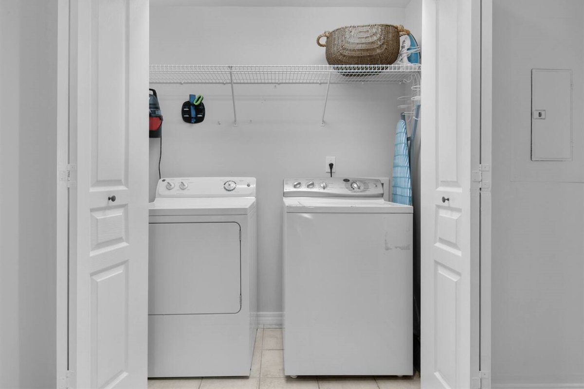 Washer and Dryer, Iron and Ironing board 