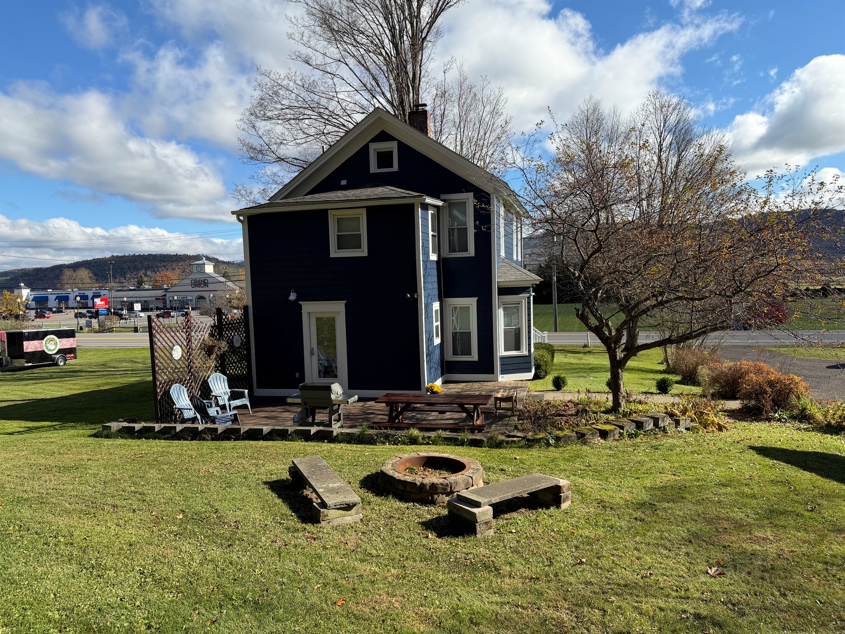 Fire pit area behind the house.