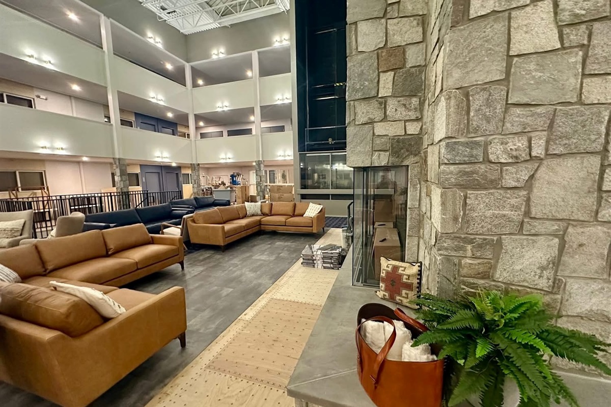 Brand new seating in Mountain Lodge's fabulous newly remodeled lobby