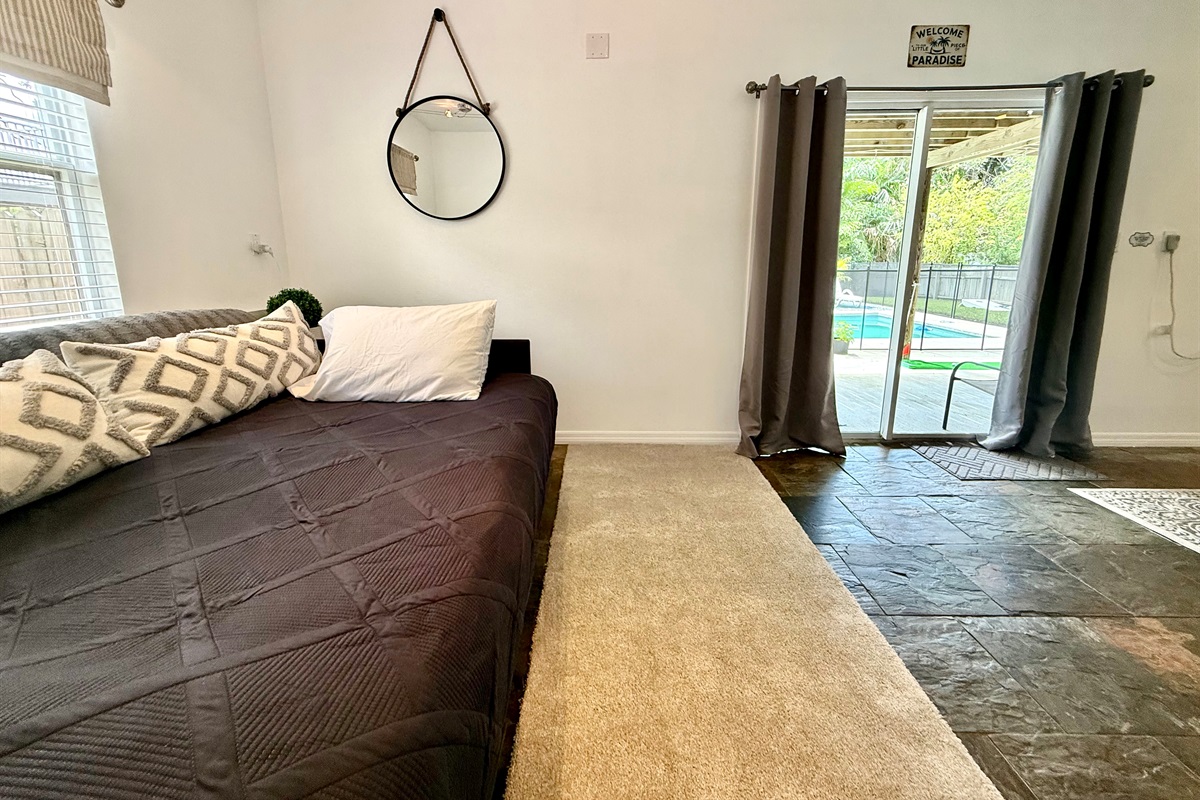 Great for extra guests who want both privacy and playtime.