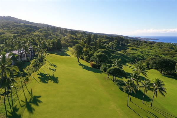 Beautiful ocean views from your private lanai, overlooking the 18th golf hole