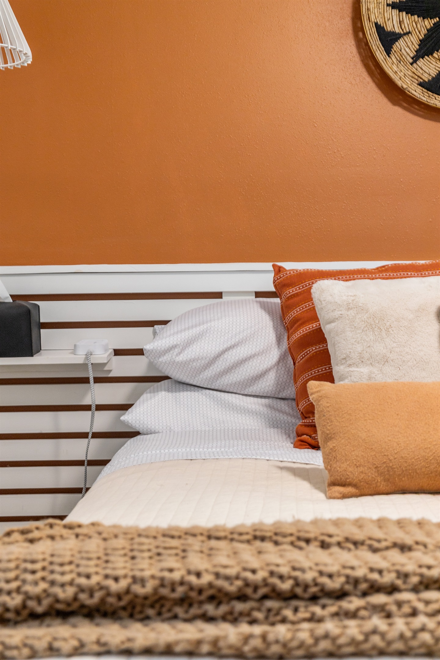 Whether you're reading, relaxing, or turning in early, this inviting bedroom is designed for comfort.
