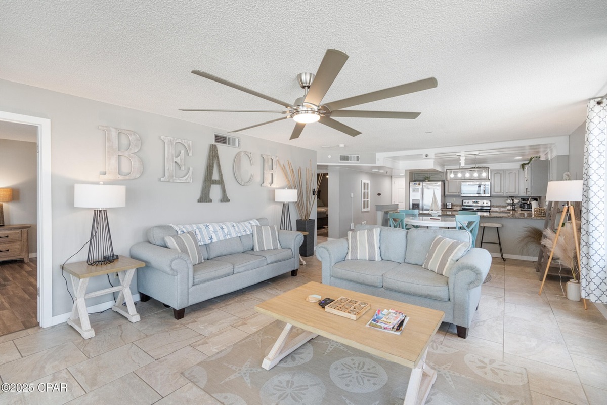 Gulf-Front Living Room