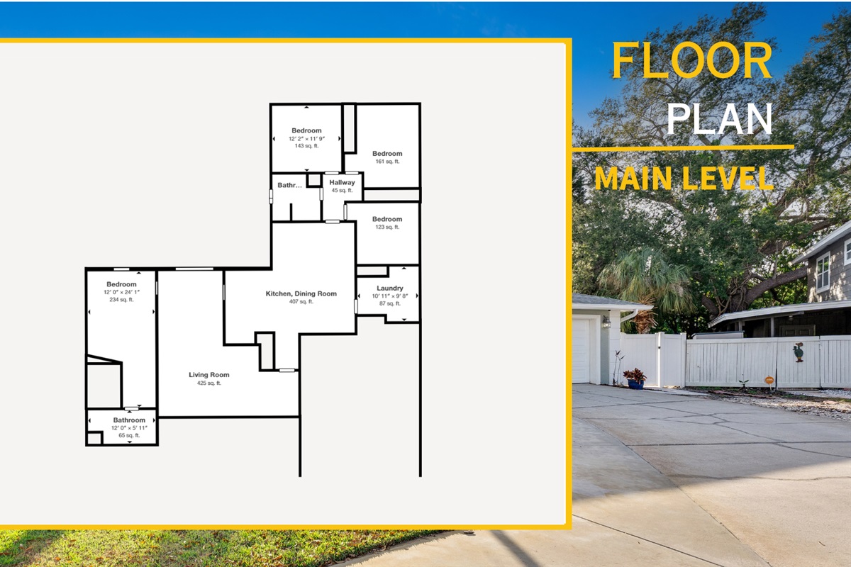 Floor #1: Features a seamless flow between the living room, kitchen/dining, bedrooms and bathrooms!