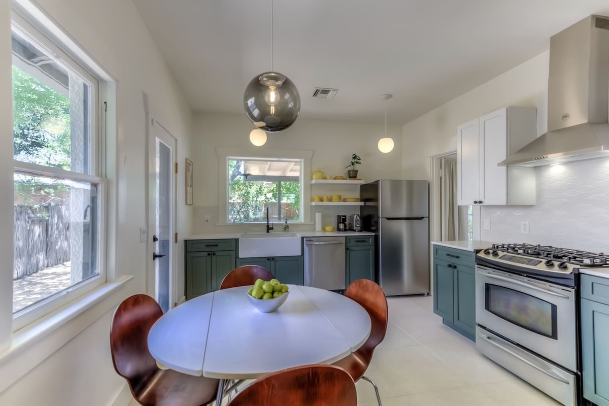 Remodeled full kitchen with farmhouse sink and all amenities
