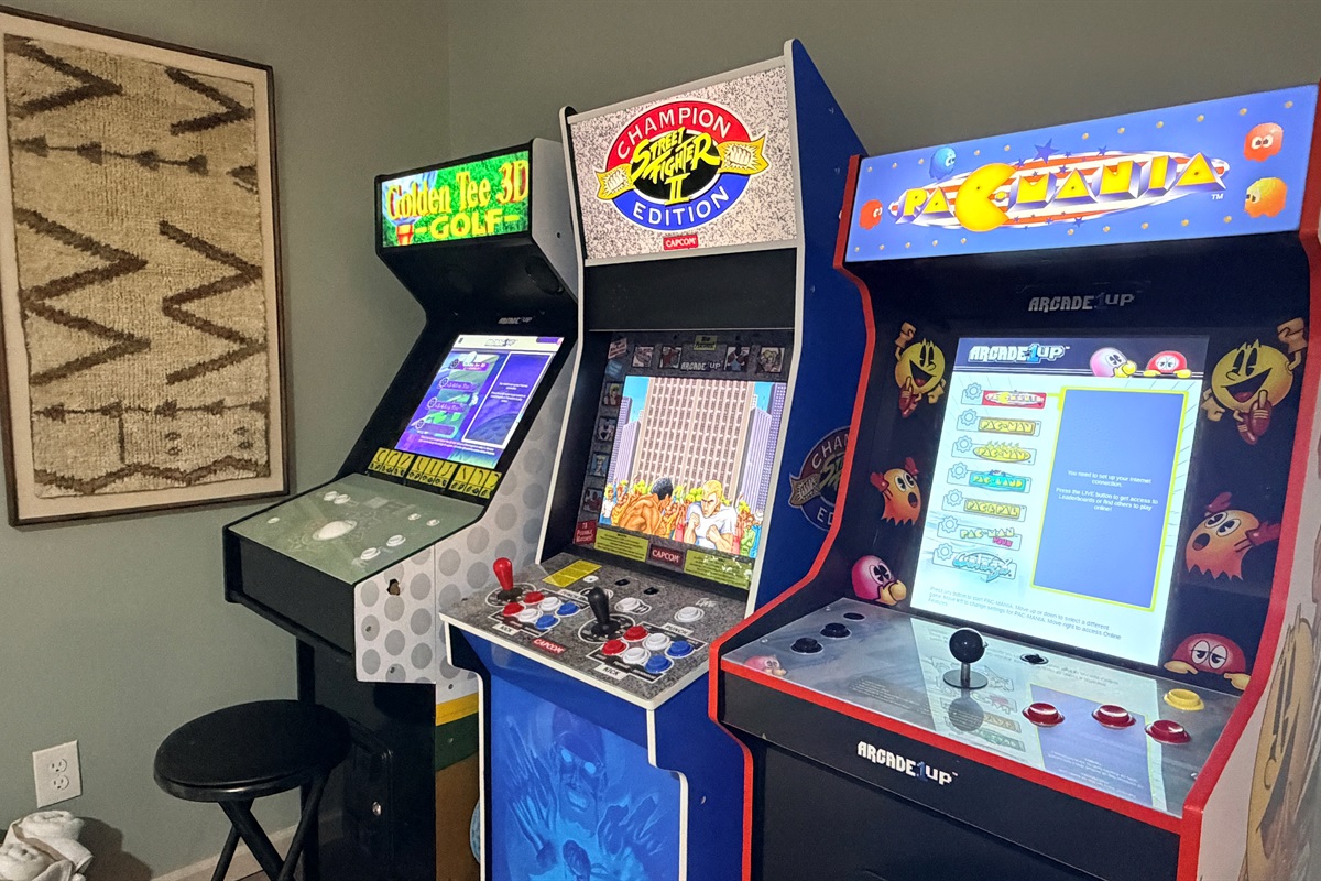 Fun time! Can you beat my high score?!? We love the arcade games!