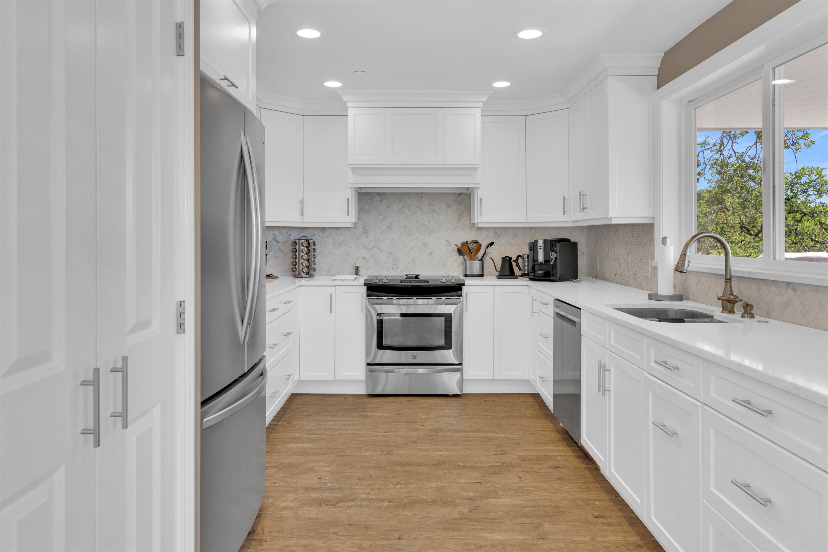 You can even take in the views as you are doing some dishes. Ample counter space to enjoy making those lake life meals.
