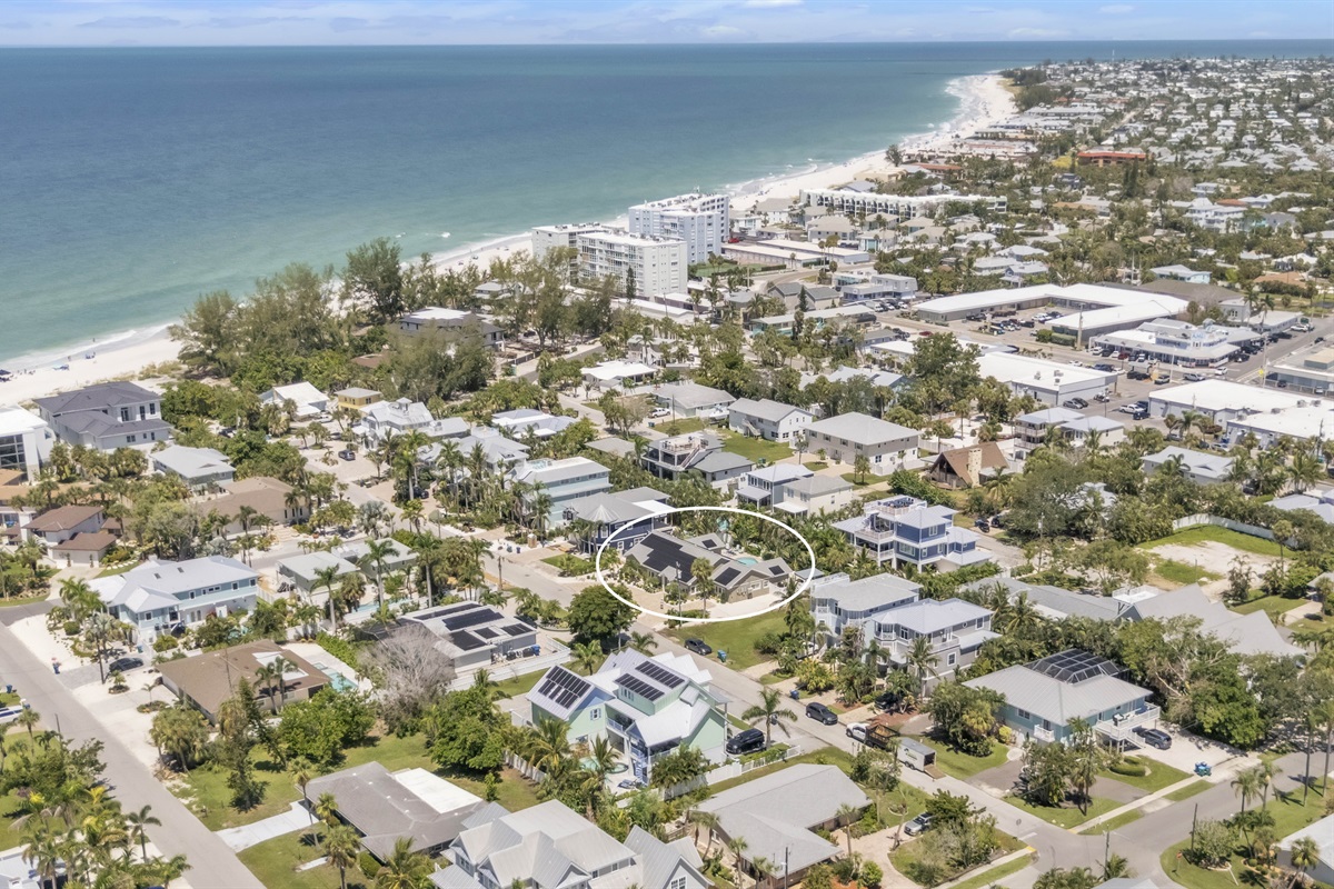 Aerial drone view – AMI Beach House, Holmes Beach Florida