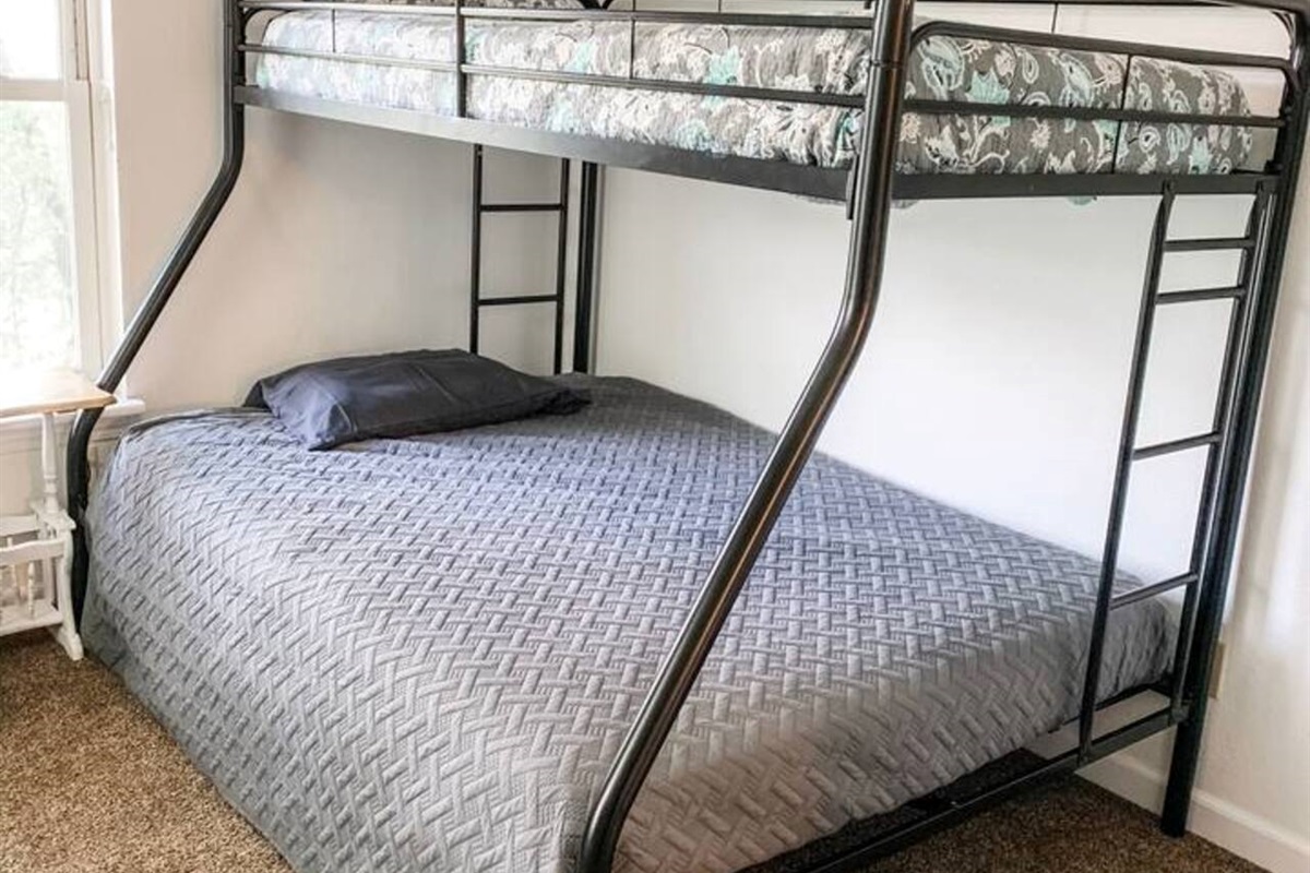 Second bedroom. Full and twin bunk