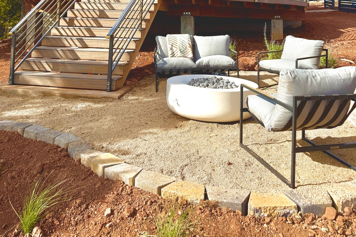Lounge area with fire feature
