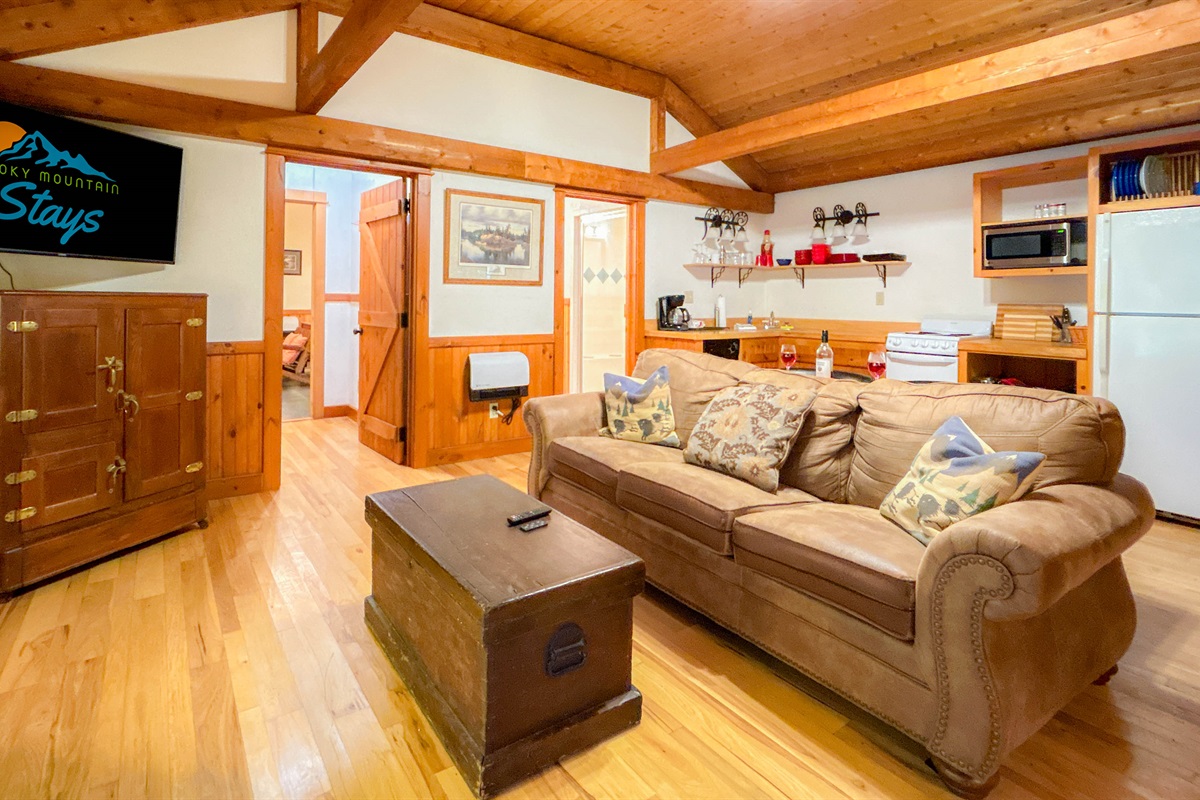 spacious and cozy open living room