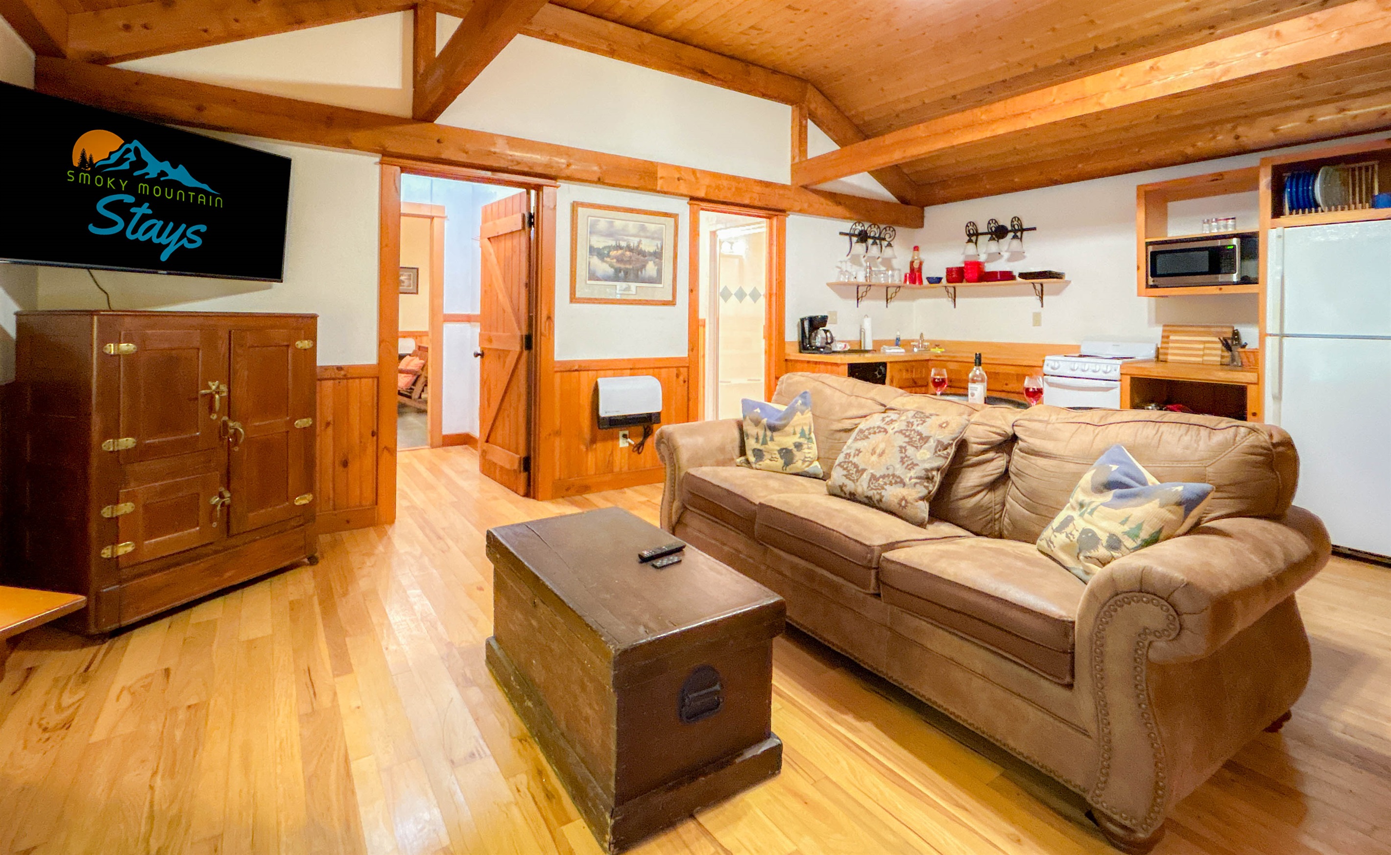 spacious and cozy open living room