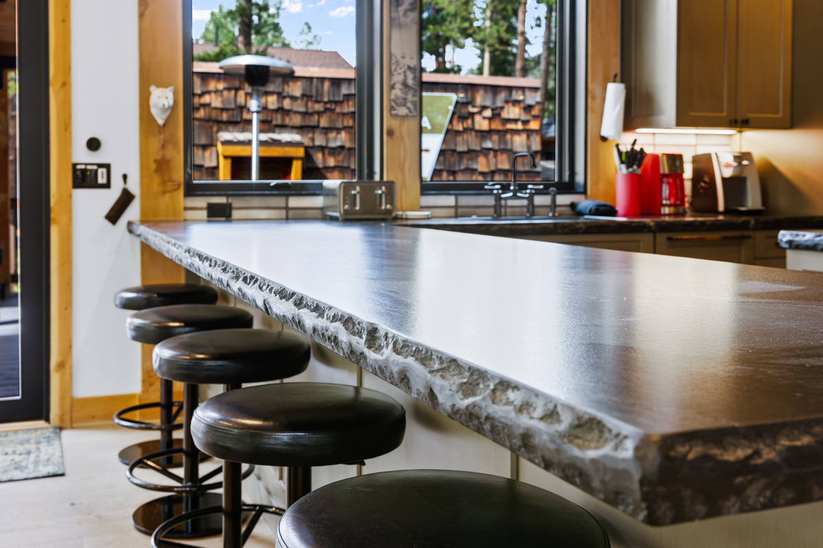 Kitchen detail. Grab a seat for meal time or a glass of wine during pre-dinner apres. 