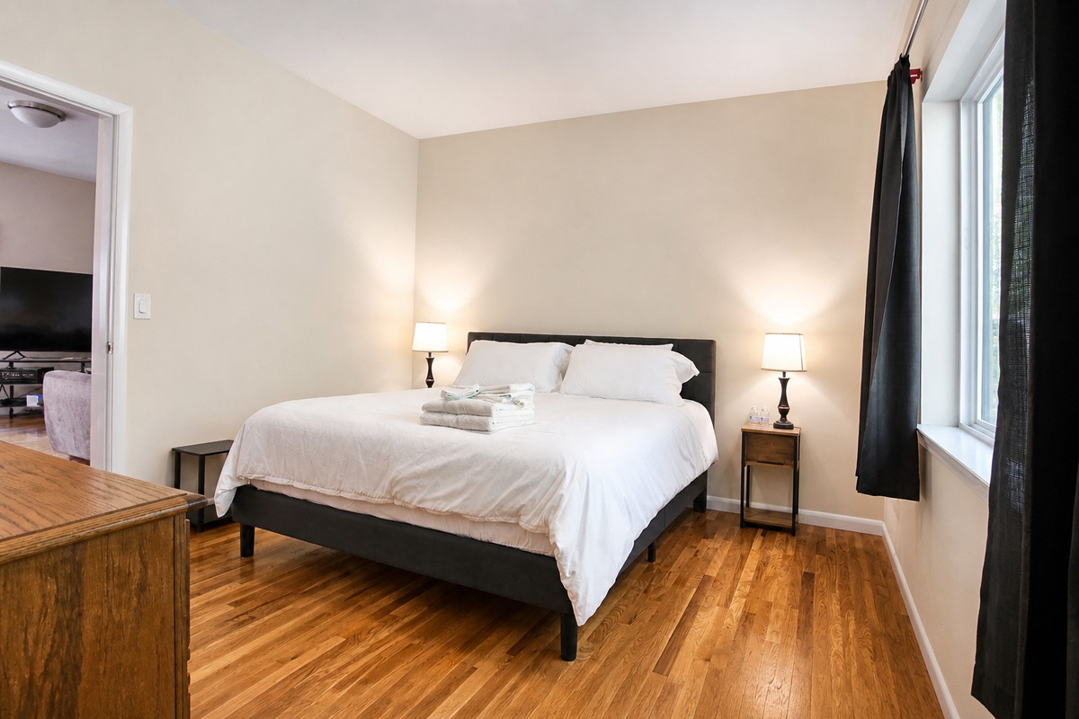 Master bedroom, just off the living room