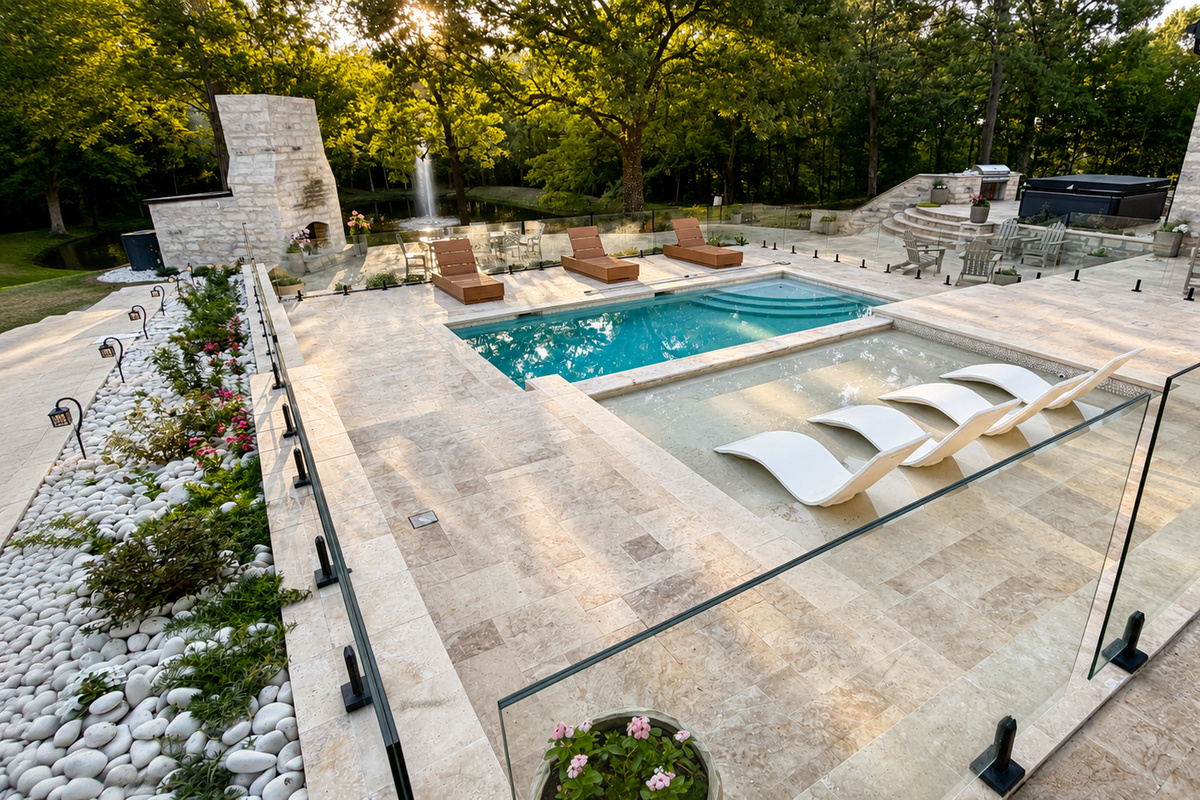Pool with secure fence