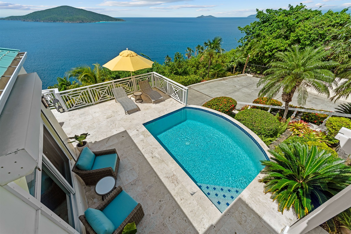 Private pool with loungers, shaded seating, and full sun for that Caribbean tan you've been craving.