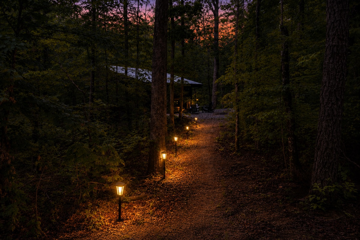 Solar pathway between the cabins