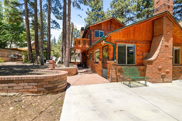 Our cabin has a flat walkway leading to the front doors