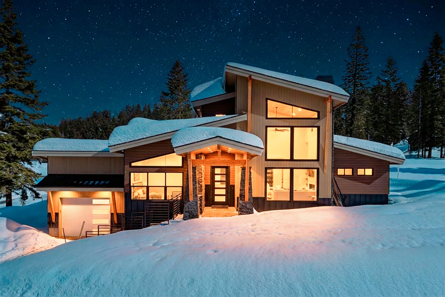 Cozy architecture, mountain views