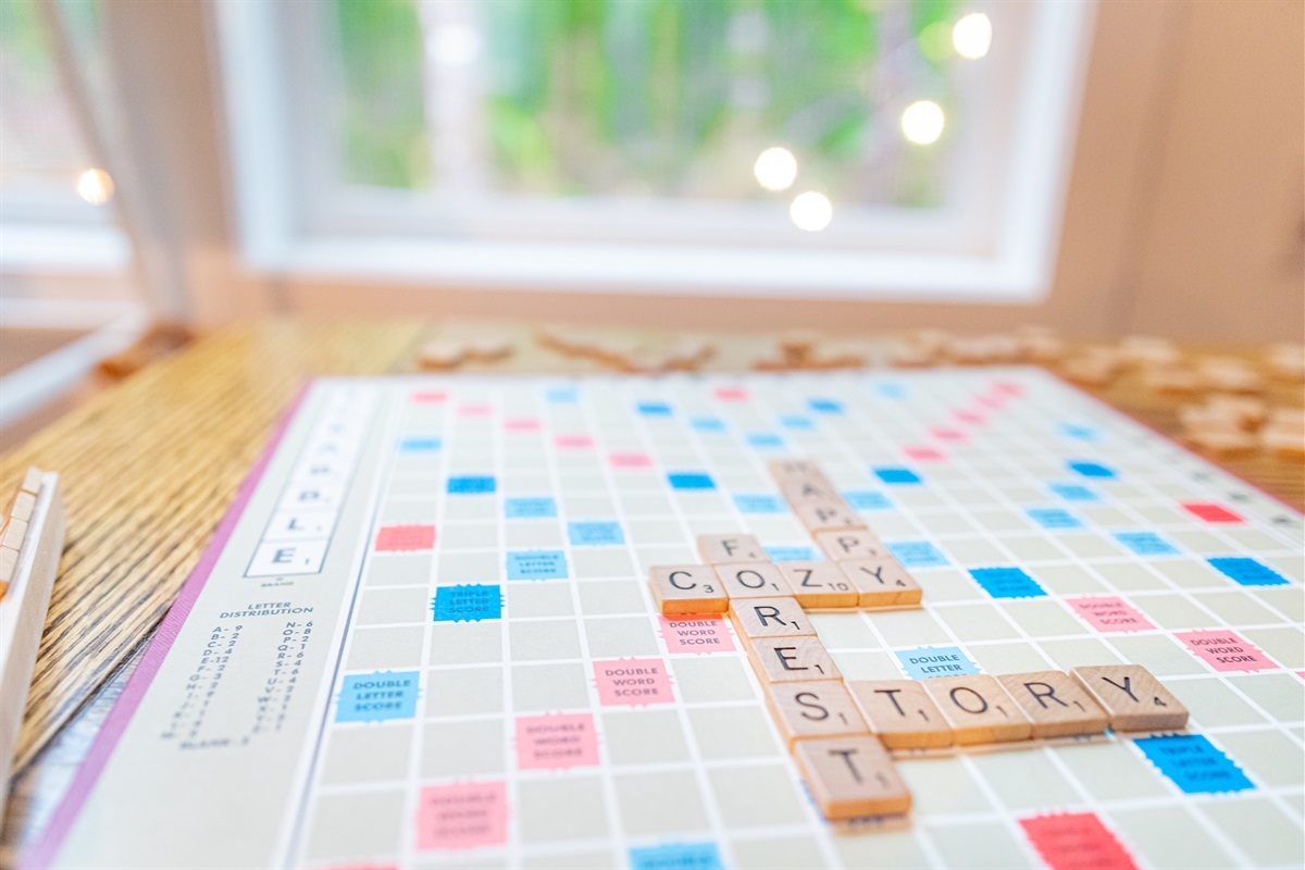Can't have a cabin without Scrabble