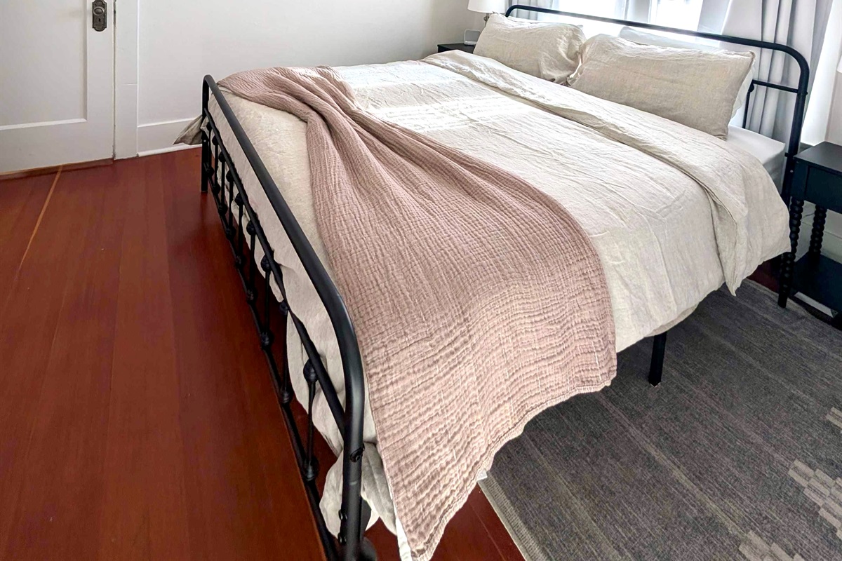 Cal King bed in the primary ensuite bedroom