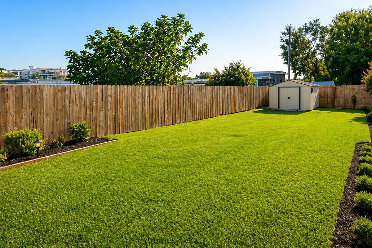 backyard fully fenced