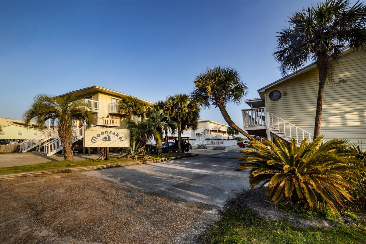 Moonraker Complex - Moonraker complex is a low density building that was originally built and used as a hotel. It was one of the first developments in Gulf Shores. It has since been converted to condos and still holds all of the charm that it has always ha