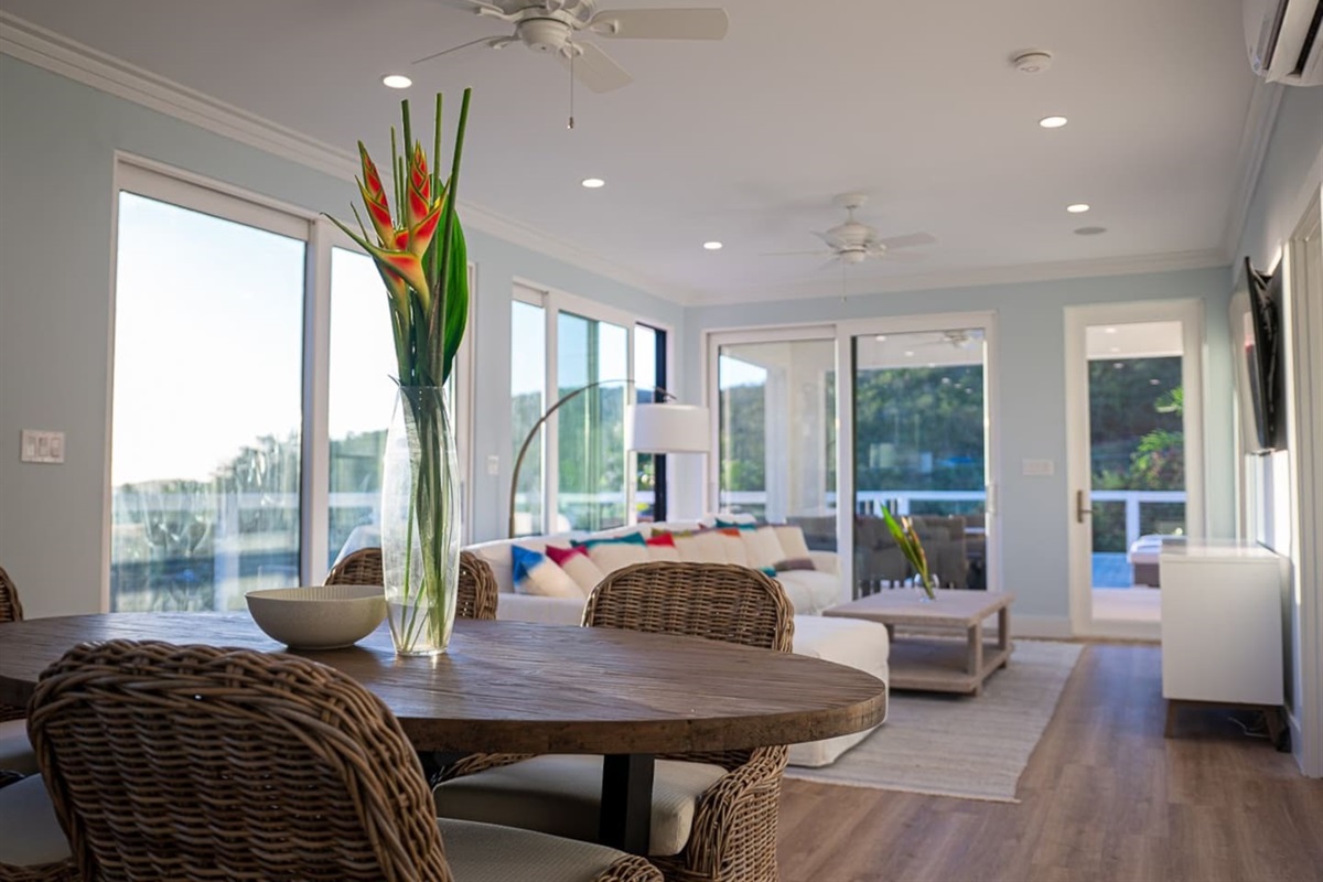 Cozy dining area with natural lighting and decor.