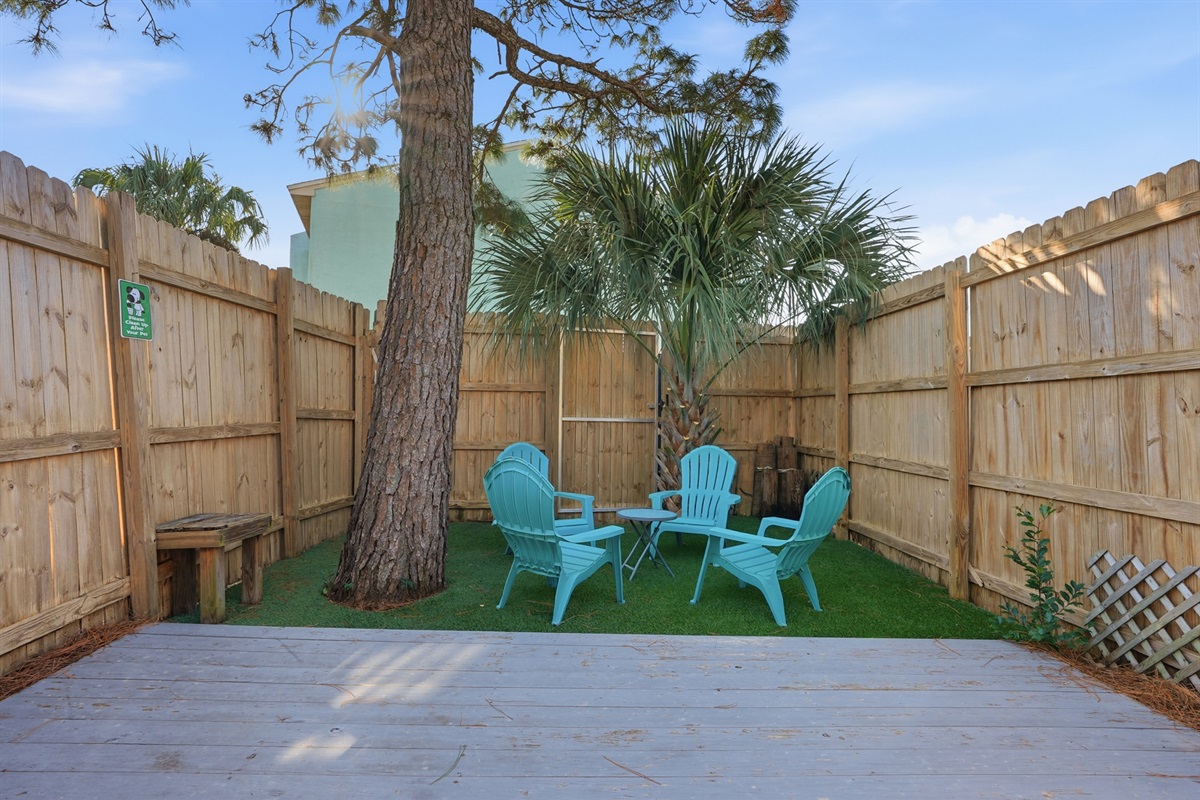 Back Yard with Private Hot Tub and Seating Area