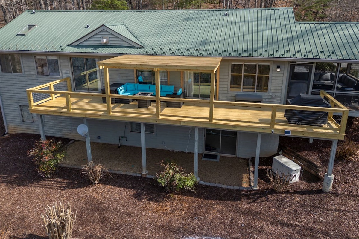 Upper drone view of the home