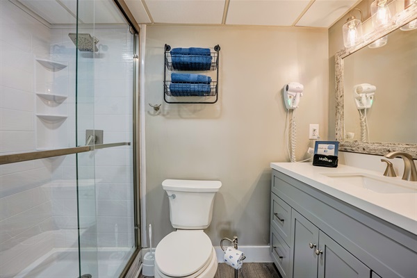 Remodeled master bathroom with walk in shower