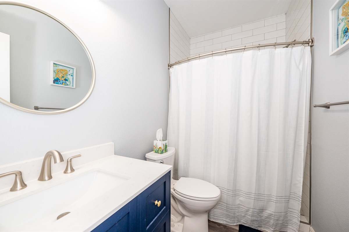 secondary bathroom in hallway