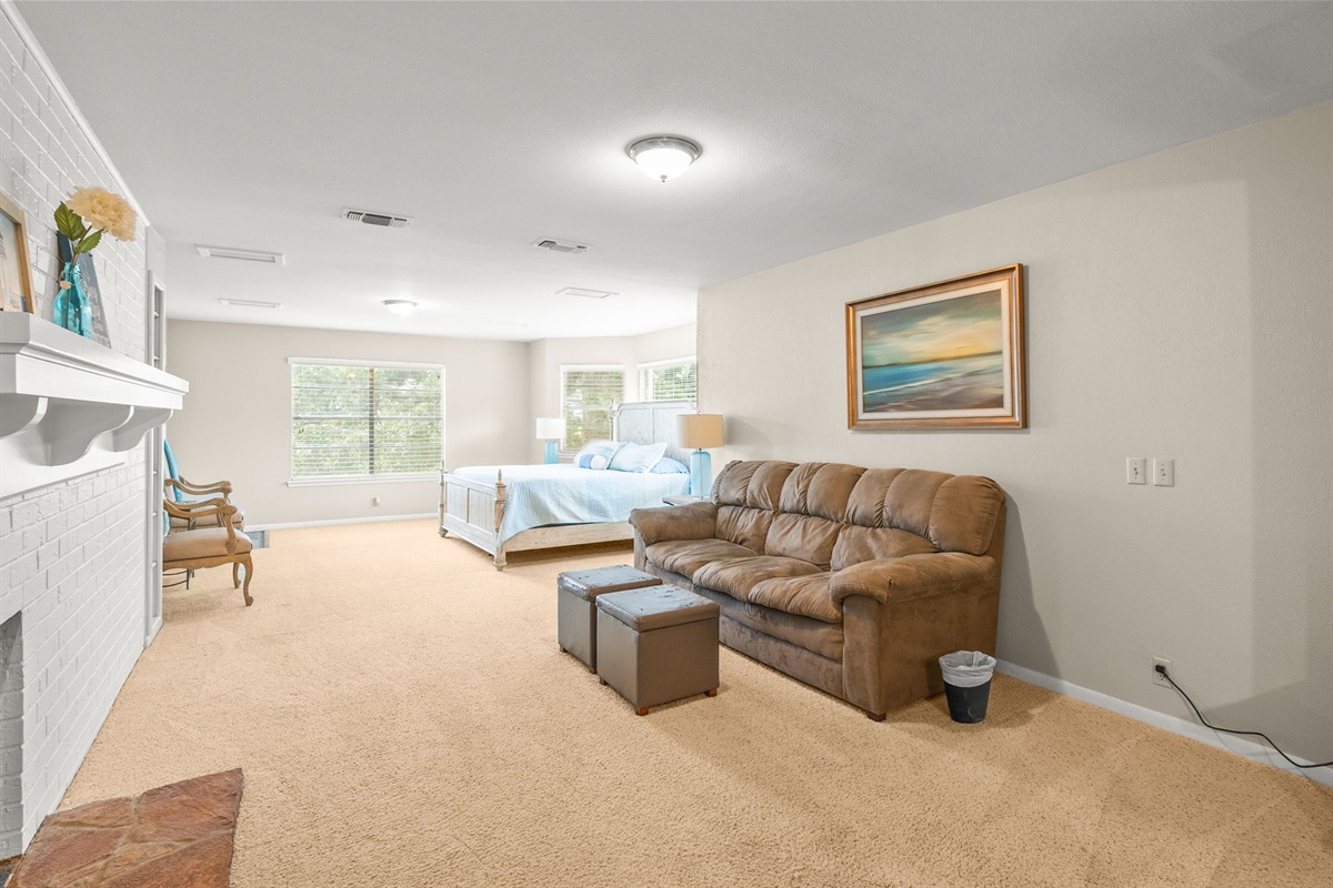 Expansive master bedroom on main floor.