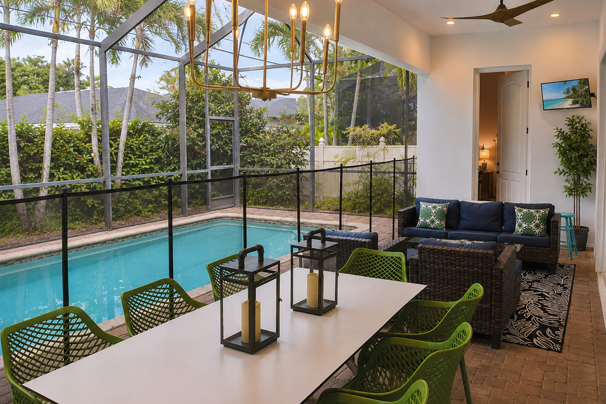 For your peace of mind, the pool area features a removable mesh safety fence. The sturdy aluminum support posts slide securely into matching, pre-drilled deck sleeves surrounding the pool, creating a tight tension barrier to keep little ones safe. 