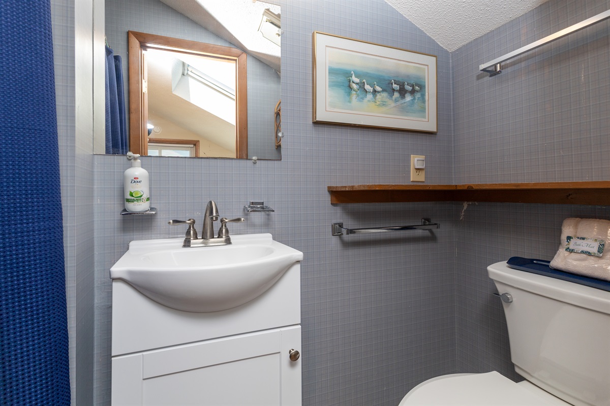 Clean and efficient loft bathroom!