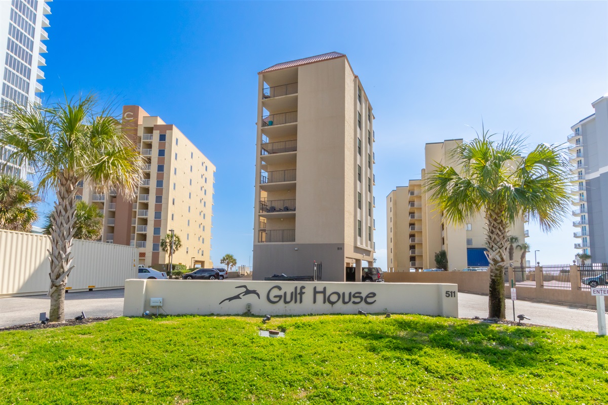 View of Gulf House Condo from the Road