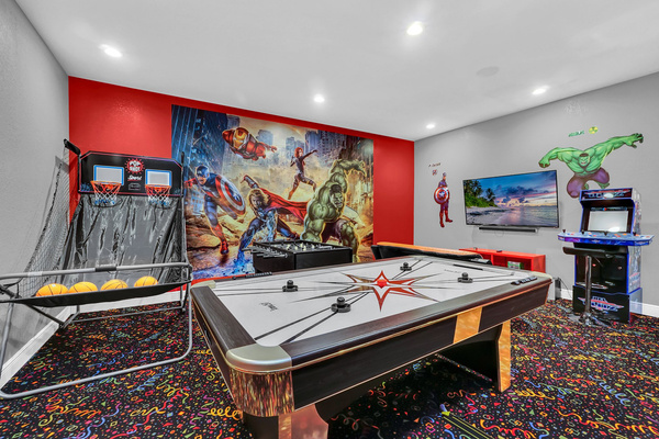Play Air Hockey, Pool, Basketball, Foosball, Arcade Games And Video Games In Our Air Conditioned Games Room