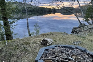 Sunset on Long Pond, Maine from the fire pit