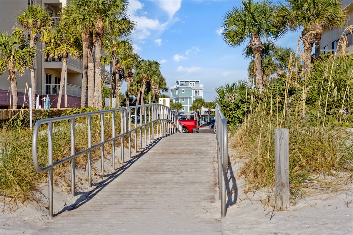 Public beach access is a straight shot from your new home away from home