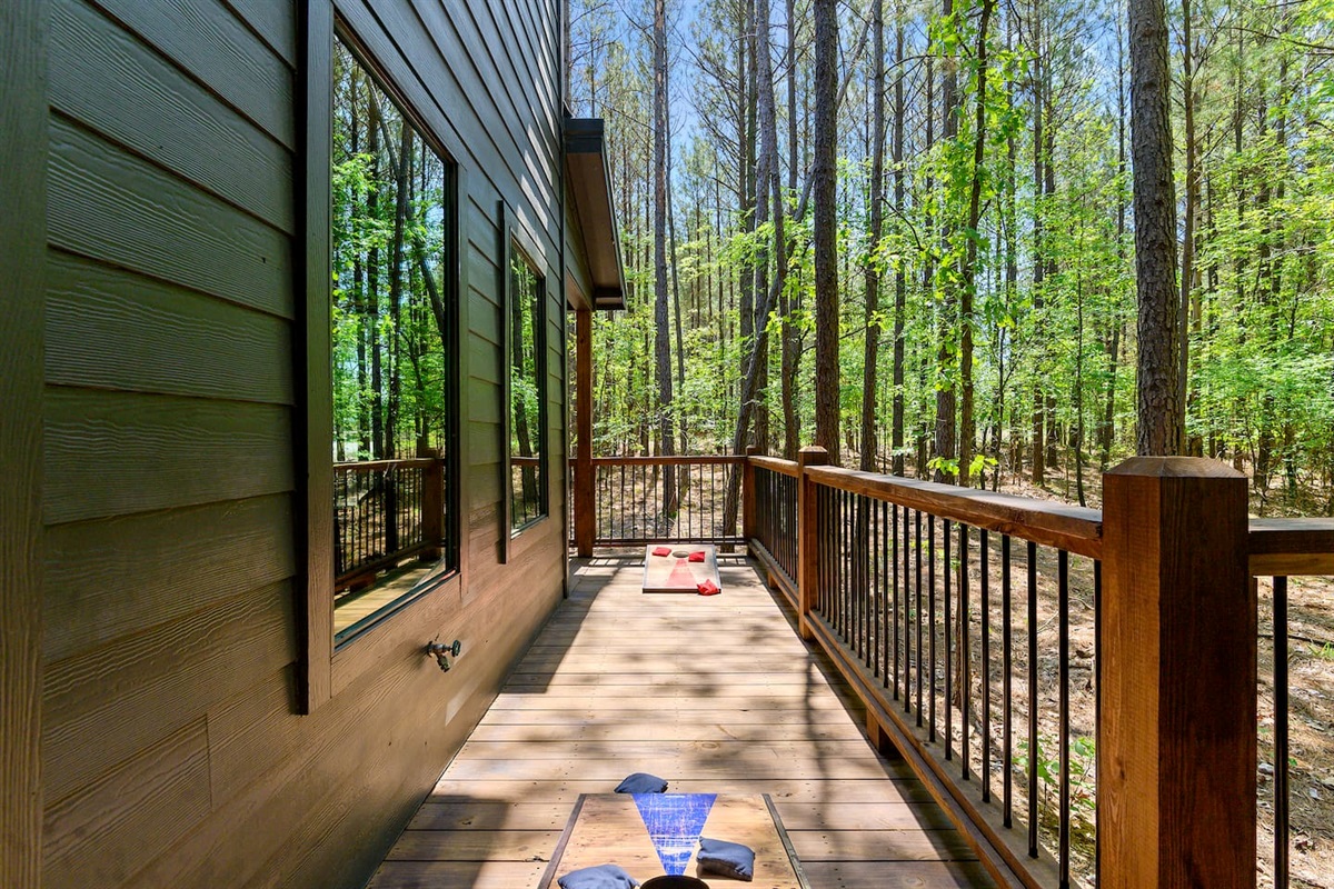 Let the cornhole tournament begin! A perfect way to unwind and play outdoors.