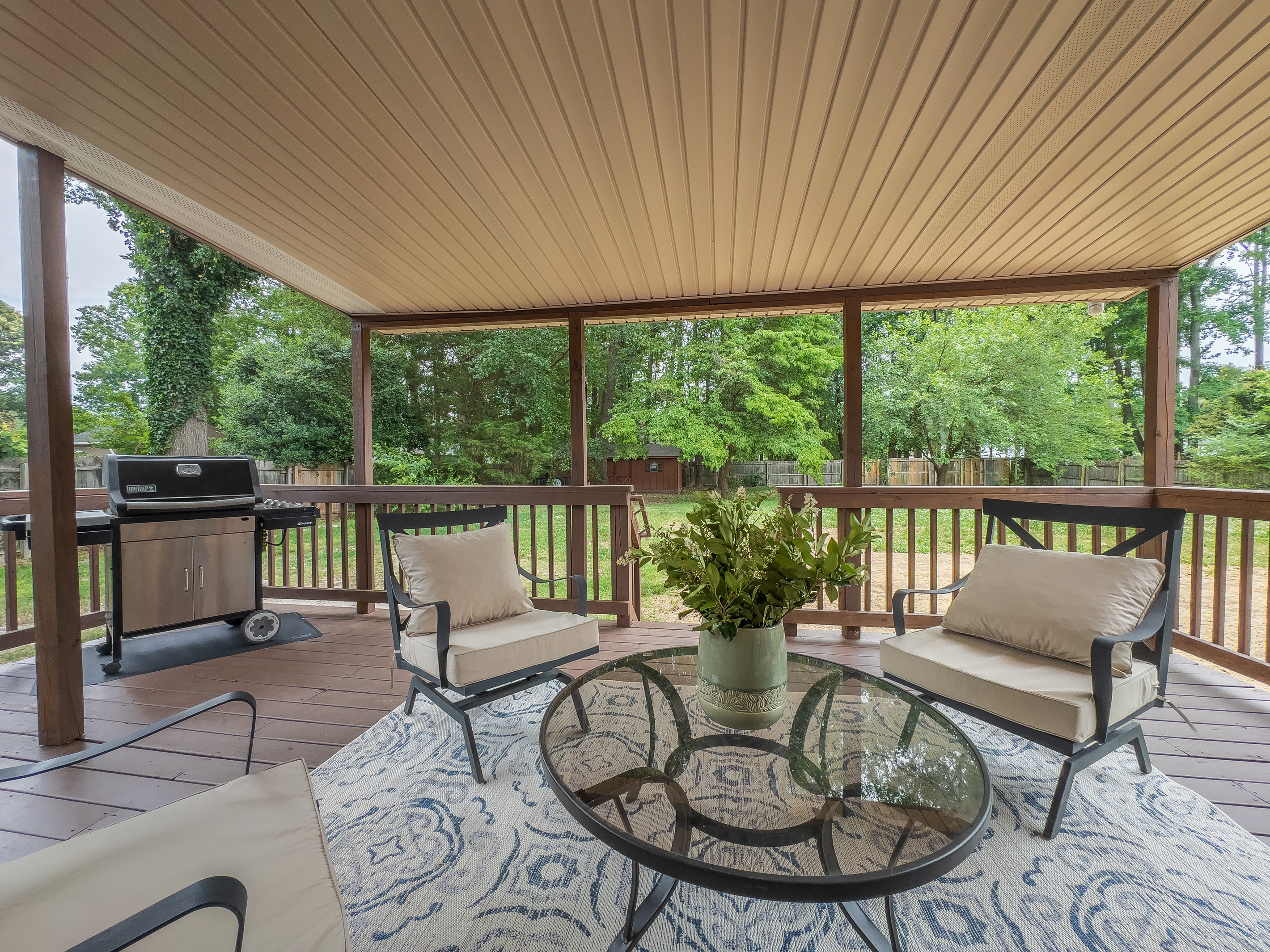 Rear covered porch
