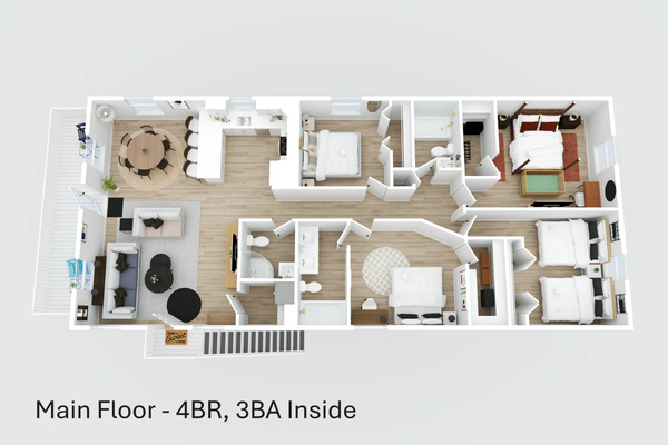 The perfect floorplan for families...3 Baths!