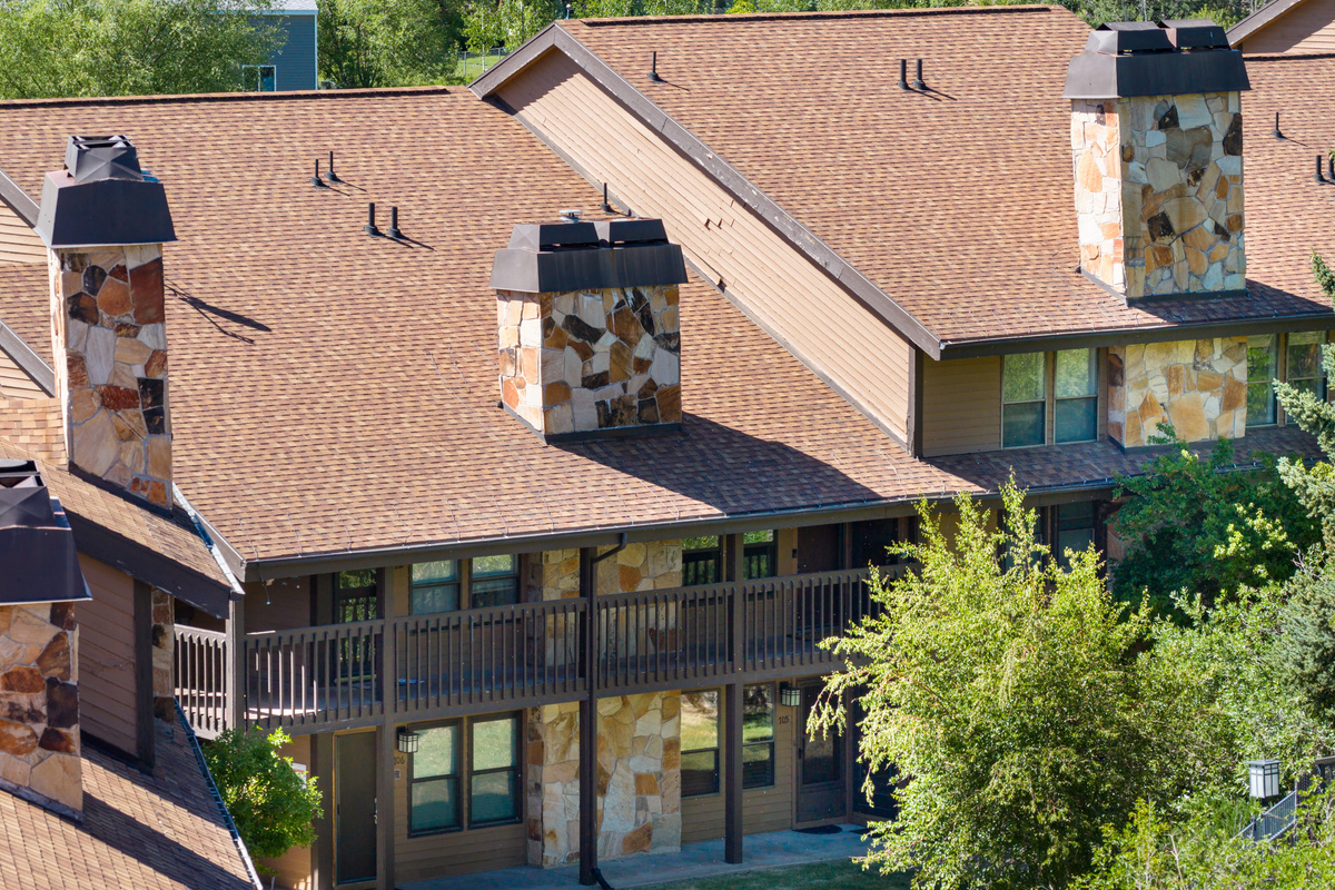 Exterior view of the Wolf Lodge community nestled in the heart of Ogden Valley.