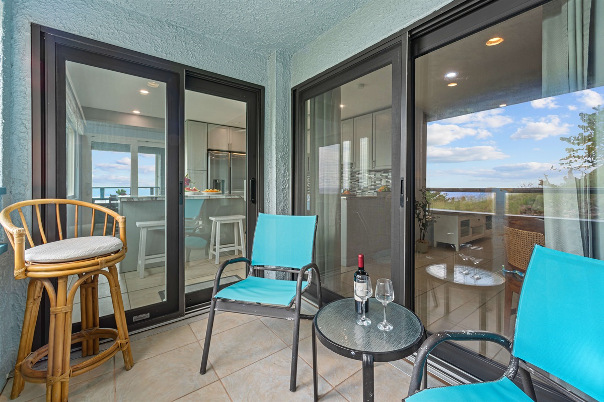 The balcony located just outside of the dining area