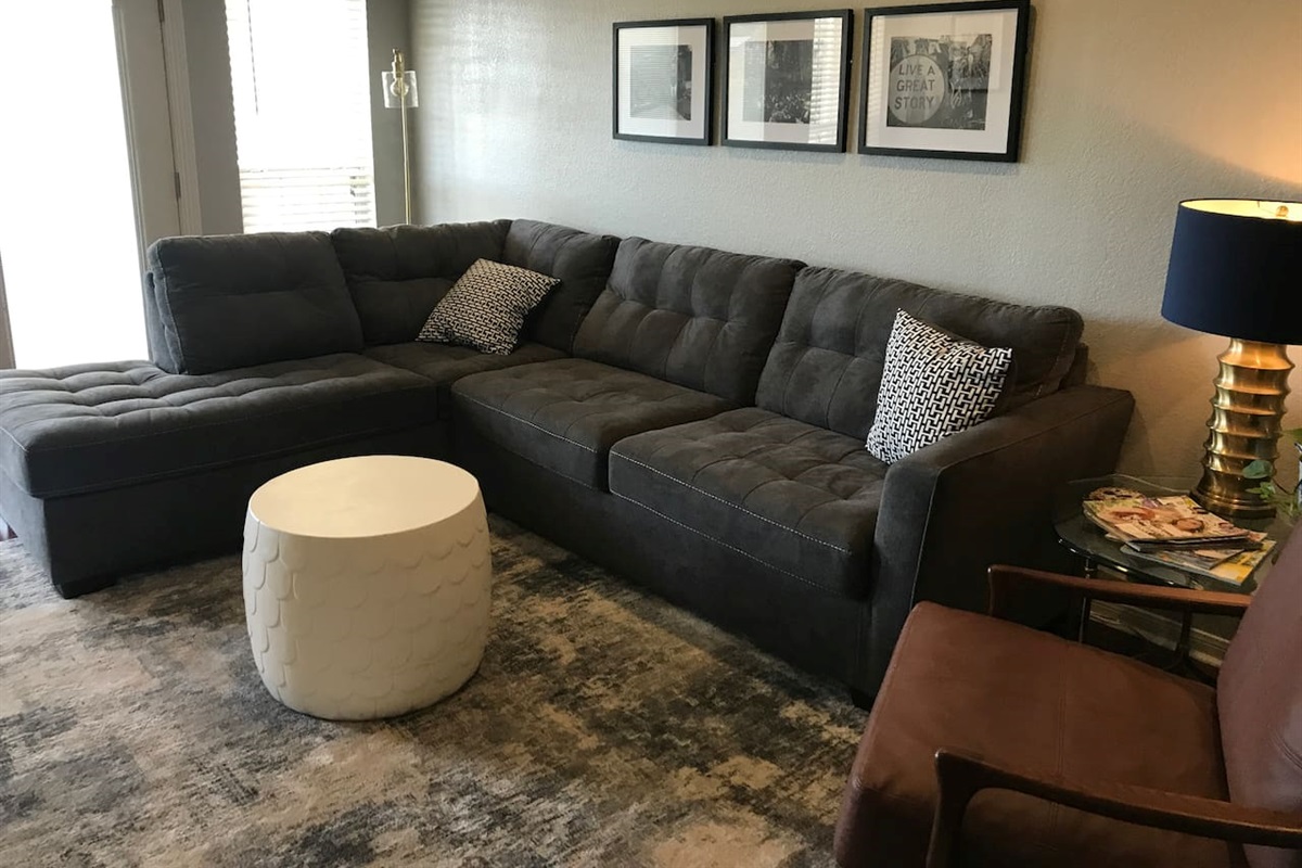 Large Sofa / Inflatable Queen Sized Mattress for Extra Guests