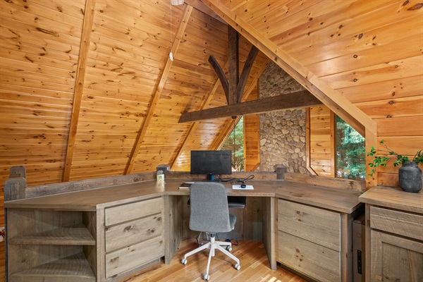 Work area with a monitor