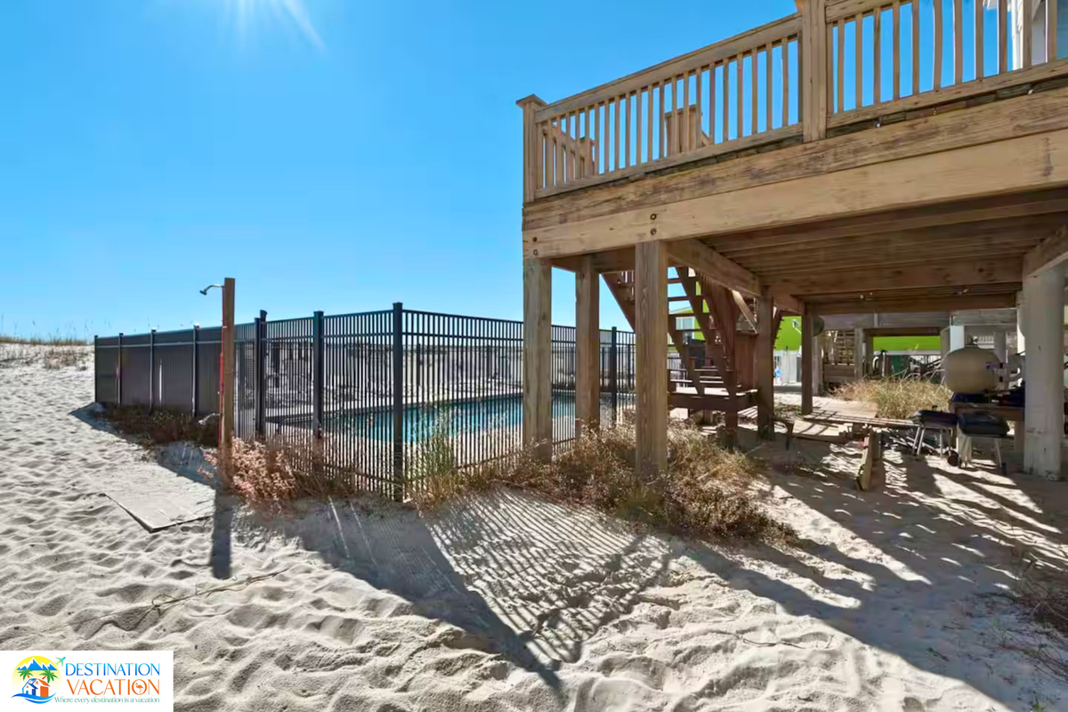 Private outdoor spaces lead directly toward the beach.