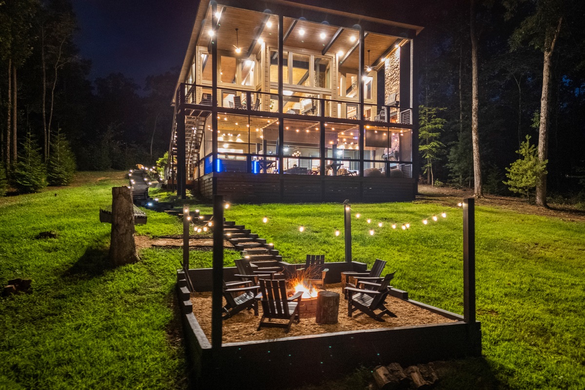 Night time brings out the fun times! Boujee looks like a mini-mansion from the back.