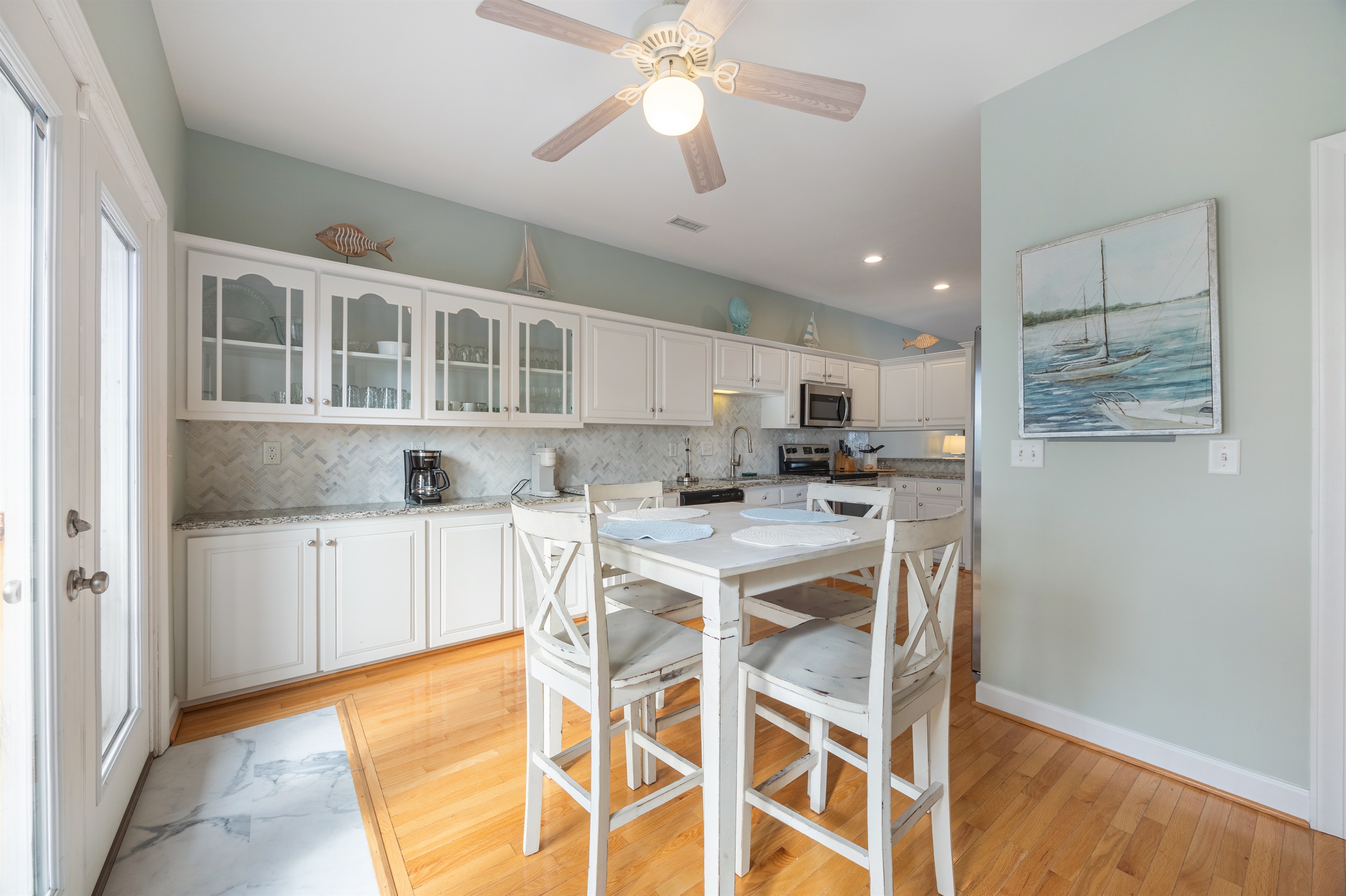 Ample cabinet storage for groceries and essentials