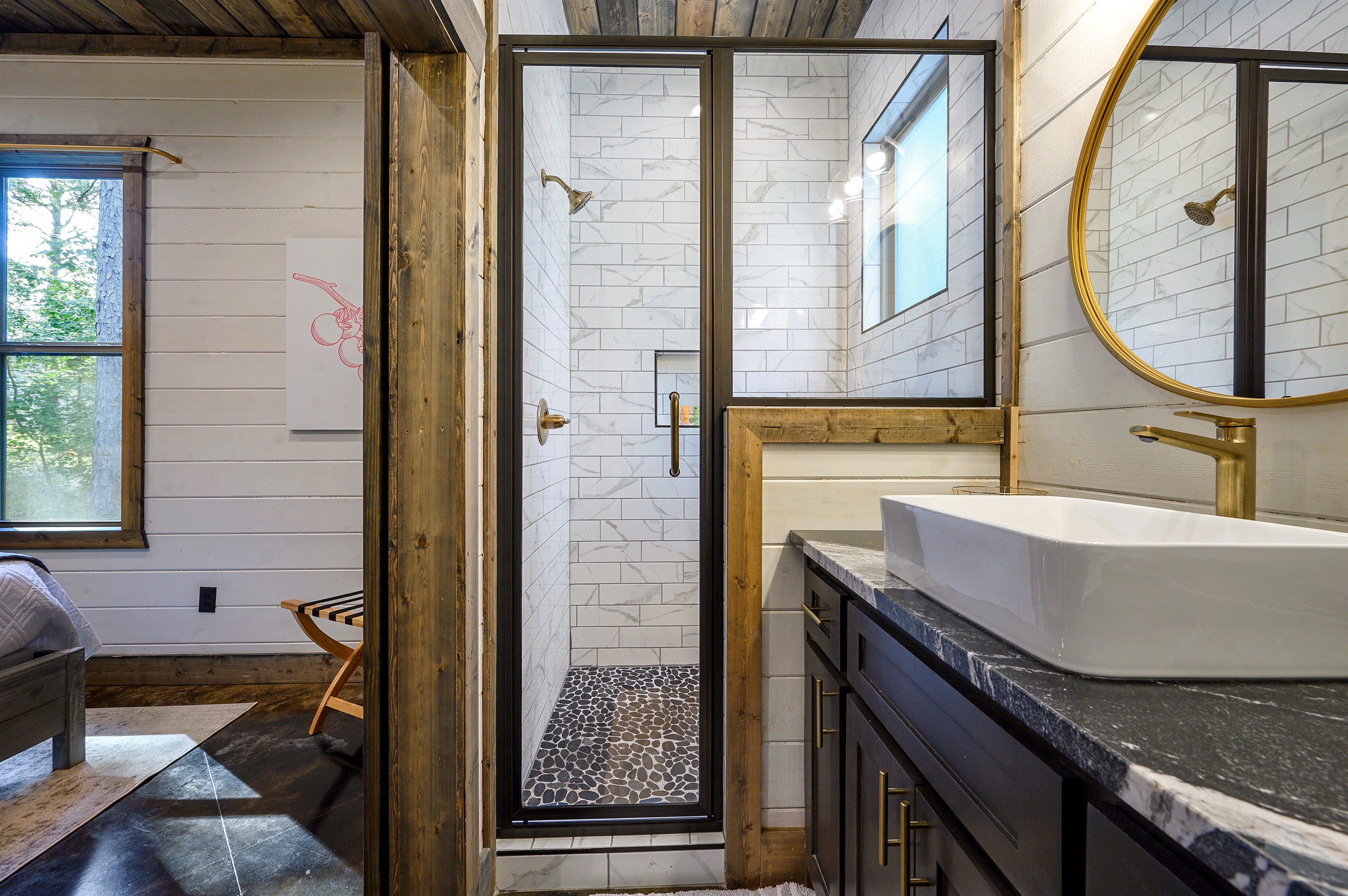 Modern bathroom with sleek design and clean finishes